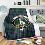 Scotstee Shop Tartan Plaid Blanket Hunter Of Peeblesshire Clan Crest Badge Scottish Tartan Plaid Sherpa Blanket