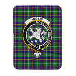 Scotstee Shop Tartan Plaid Blanket Inglis Clan Crest Badge Scottish Tartan Plaid Sherpa Blanket