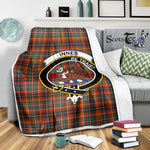 Scotstee Shop Tartan Plaid Blanket Innes Ancient Clan Crest Badge Scottish Tartan Plaid Sherpa Blanket