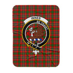 Scotstee Shop Tartan Plaid Blanket Innes Clan Crest Badge Scottish Tartan Plaid Sherpa Blanket