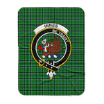 Scotstee Shop Tartan Plaid Blanket Innes Hunting Clan Crest Badge Scottish Tartan Plaid Sherpa Blanket