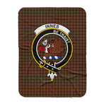 Scotstee Shop Tartan Plaid Blanket Innes Of Cowie Clan Crest Badge Scottish Tartan Plaid Sherpa Blanket