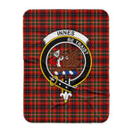 Scotstee Shop Tartan Plaid Blanket Innes Of Moray Clan Crest Badge Scottish Tartan Plaid Sherpa Blanket