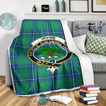 Scotstee Shop Tartan Plaid Blanket Irvine Ancient Clan Crest Badge Scottish Tartan Plaid Sherpa Blanket