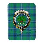 Scotstee Shop Tartan Plaid Blanket Irvine Ancient Clan Crest Badge Scottish Tartan Plaid Sherpa Blanket