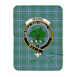 Scotstee Shop Tartan Plaid Blanket Irvine Clan Crest Badge Scottish Tartan Plaid Sherpa Blanket