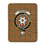 Scotstee Shop Tartan Plaid Blanket Jardine Clan Crest Badge Scottish Tartan Plaid Sherpa Blanket