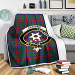 Scotstee Shop Tartan Plaid Blanket Jardine Dress Clan Crest Badge Scottish Tartan Plaid Sherpa Blanket