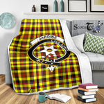 Scotstee Shop Tartan Plaid Blanket Jardine Yellow Clan Crest Badge Scottish Tartan Plaid Sherpa Blanket