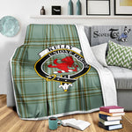 Scotstee Shop Tartan Plaid Blanket Kelly Clan Crest Badge Scottish Tartan Plaid Sherpa Blanket