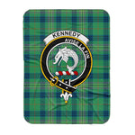Scotstee Shop Tartan Plaid Blanket Kennedy Ancient Clan Crest Badge Scottish Tartan Plaid Sherpa Blanket