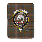 Scotstee Shop Tartan Plaid Blanket Kennedy Weathered Clan Crest Badge Scottish Tartan Plaid Sherpa Blanket