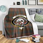 Scotstee Shop Tartan Plaid Blanket Kennedy Weathered Clan Crest Badge Scottish Tartan Plaid Sherpa Blanket