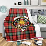 Scotstee Shop Tartan Plaid Blanket Kerr Ancient Clan Crest Badge Scottish Tartan Plaid Sherpa Blanket