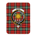 Scotstee Shop Tartan Plaid Blanket Kerr Ancient Clan Crest Badge Scottish Tartan Plaid Sherpa Blanket