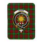 Scotstee Shop Tartan Plaid Blanket Kerr Clan Crest Badge Scottish Tartan Plaid Sherpa Blanket