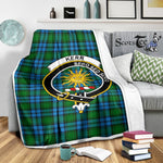 Scotstee Shop Tartan Plaid Blanket Kerr Hunting Clan Crest Badge Scottish Tartan Plaid Sherpa Blanket