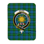 Scotstee Shop Tartan Plaid Blanket Kerr Hunting Clan Crest Badge Scottish Tartan Plaid Sherpa Blanket