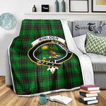 Scotstee Shop Tartan Plaid Blanket Kinloch Clan Crest Badge Scottish Tartan Plaid Sherpa Blanket