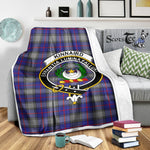 Scotstee Shop Tartan Plaid Blanket Kinnaird Clan Crest Badge Scottish Tartan Plaid Sherpa Blanket