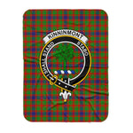 Scotstee Shop Tartan Plaid Blanket Kinninmont Clan Crest Badge Scottish Tartan Plaid Sherpa Blanket