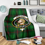 Scotstee Shop Tartan Plaid Blanket Kirkcaldy Clan Crest Badge Scottish Tartan Plaid Sherpa Blanket