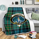 Scotstee Shop Tartan Plaid Blanket Kirkpatrick Clan Crest Badge Scottish Tartan Plaid Sherpa Blanket