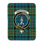Scotstee Shop Tartan Plaid Blanket Kirkpatrick Clan Crest Badge Scottish Tartan Plaid Sherpa Blanket