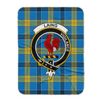 Scotstee Shop Tartan Plaid Blanket Laing Clan Crest Badge Scottish Tartan Plaid Sherpa Blanket