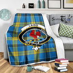 Scotstee Shop Tartan Plaid Blanket Laing Clan Crest Badge Scottish Tartan Plaid Sherpa Blanket