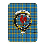 Scotstee Shop Tartan Plaid Blanket Laing Hunting Clan Crest Badge Scottish Tartan Plaid Sherpa Blanket