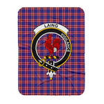 Scotstee Shop Tartan Plaid Blanket Laing Of Archiestown Clan Crest Badge Scottish Tartan Plaid Sherpa Blanket