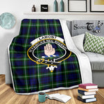 Scotstee Shop Tartan Plaid Blanket Lamont Modern Clan Crest Badge Scottish Tartan Plaid Sherpa Blanket
