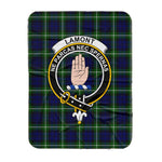 Scotstee Shop Tartan Plaid Blanket Lamont Modern Clan Crest Badge Scottish Tartan Plaid Sherpa Blanket