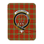 Scotstee Shop Tartan Plaid Blanket Langlands Clan Crest Badge Scottish Tartan Plaid Sherpa Blanket