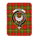 Scotstee Shop Tartan Plaid Blanket Leask Clan Crest Badge Scottish Tartan Plaid Sherpa Blanket