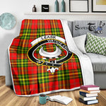 Scotstee Shop Tartan Plaid Blanket Leask Clan Crest Badge Scottish Tartan Plaid Sherpa Blanket