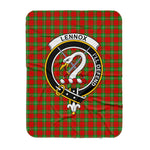 Scotstee Shop Tartan Plaid Blanket Lennox Clan Crest Badge Scottish Tartan Plaid Sherpa Blanket