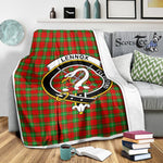Scotstee Shop Tartan Plaid Blanket Lennox Clan Crest Badge Scottish Tartan Plaid Sherpa Blanket
