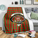 Scotstee Shop Tartan Plaid Blanket Lennox Kincaid Clan Crest Badge Scottish Tartan Plaid Sherpa Blanket