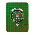 Scotstee Shop Tartan Plaid Blanket Lennox Kincaid Clan Crest Badge Scottish Tartan Plaid Sherpa Blanket
