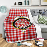 Scotstee Shop Tartan Plaid Blanket Lennox Kincaid Dress Clan Crest Badge Scottish Tartan Plaid Sherpa Blanket