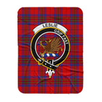 Scotstee Shop Tartan Plaid Blanket Leslie Modern Clan Crest Badge Scottish Tartan Plaid Sherpa Blanket