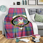 Scotstee Shop Tartan Plaid Blanket Lindsay Ancient Clan Crest Badge Scottish Tartan Plaid Sherpa Blanket