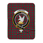 Scotstee Shop Tartan Plaid Blanket Lindsay Clan Crest Badge Scottish Tartan Plaid Sherpa Blanket