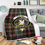 Scotstee Shop Tartan Plaid Blanket Lindsay Hunting Clan Crest Badge Scottish Tartan Plaid Sherpa Blanket
