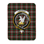 Scotstee Shop Tartan Plaid Blanket Lindsay Hunting Clan Crest Badge Scottish Tartan Plaid Sherpa Blanket