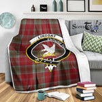 Scotstee Shop Tartan Plaid Blanket Lindsay Weathered Clan Crest Badge Scottish Tartan Plaid Sherpa Blanket
