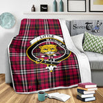 Scotstee Shop Tartan Plaid Blanket Little Clan Crest Badge Scottish Tartan Plaid Sherpa Blanket