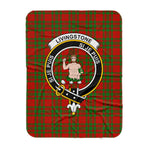 Scotstee Shop Tartan Plaid Blanket Livingstone Clan Crest Badge Scottish Tartan Plaid Sherpa Blanket